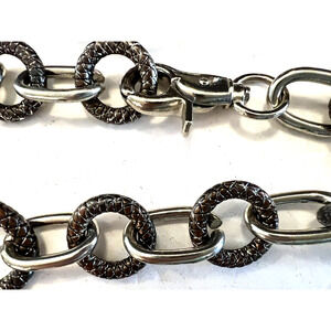 Nice Quality Silver Two Toned Chain Link Belt Vintage 45" Adjustable